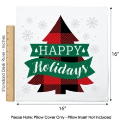 Big Dot Of Happiness Holiday Plaid Trees - Buffalo Plaid Christmas Party Home Decorative Canvas Cushion Case - Throw Pillow Cover - 16 X 16 Inches -Nursery Decor Store GUEST d94275c1 29bd 473d 8acf 39c11443d448
