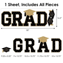 Big Dot Of Happiness Gold Graduation Party Decor - Vinyl Wall Decals - Grad -Nursery Decor Store GUEST da34568e ed01 4a40 a230 074ea84a630f