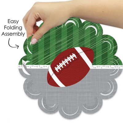 Big Dot Of Happiness End Zone - Football - Baby Shower Or Birthday Party Round Table Decorations - Paper Chargers - Place Setting For 12 3 Big Dot Of Happiness End Zone - Football - Baby Shower Or Birthday Party Round Table Decorations - Paper Chargers - Place Setting For 12 - Image 3