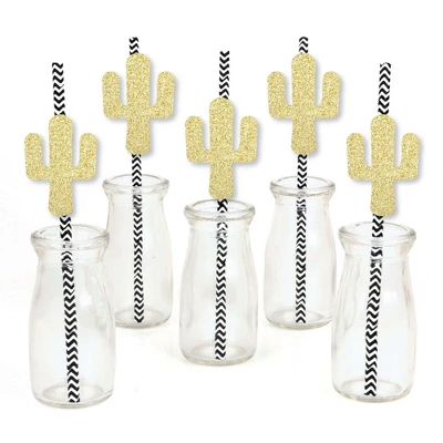 Big Dot Of Happiness Gold Glitter Cactus Party Straws - No-Mess Real Gold Glitter Cut-Outs & Decorative Christmas Cactus Party Paper Straws - 24 Ct 1 Big Dot Of Happiness Gold Glitter Cactus Party Straws - No-Mess Real Gold Glitter Cut-Outs & Decorative Christmas Cactus Party Paper Straws - 24 Ct