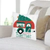 Big Dot Of Happiness Camper Christmas - Red And Green Holiday Party Home Decorative Canvas Cushion Case - Throw Pillow Cover - 16 X 16 Inches