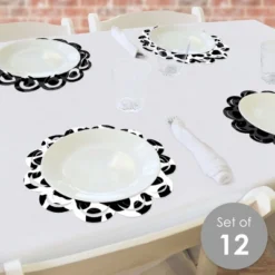 Big Dot Of Happiness Cow Print - Farm Animal Party Round Table Decorations - Paper Chargers - Place Setting For 12