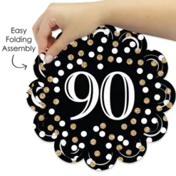 Big Dot Of Happiness Adult 90th Birthday - Gold - Birthday Party Round Table Decorations - Paper Chargers - Place Setting For 12 -Nursery Decor Store GUEST de63dc24 3d69 4f80 af8f 58a6764b0bac