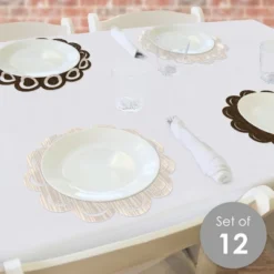 Big Dot Of Happiness Woodland Creatures - Baby Shower Or Birthday Party Round Table Decorations - Paper Chargers - Place Setting For 12