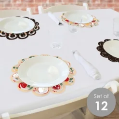 Big Dot Of Happiness Rosh Hashanah - Jewish New Year Party Round Table Decorations - Paper Chargers - Place Setting For 12