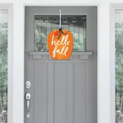 Big Dot Of Happiness Fall Pumpkin - Hanging Porch Halloween Or Thanksgiving Party Outdoor Decorations - Front Door Decor - 1 Piece Sign