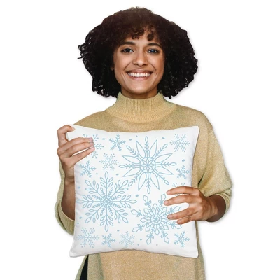 Big Dot Of Happiness Winter Wonderland - Snowflake Holiday Party And Winter Home Decorative Canvas Cushion Case - Throw Pillow Cover - 16 X 16 Inches 6 Big Dot Of Happiness Winter Wonderland - Snowflake Holiday Party And Winter Home Decorative Canvas Cushion Case - Throw Pillow Cover - 16 X 16 Inches - Image 6