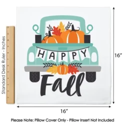 Big Dot Of Happiness Happy Fall Truck - Harvest Pumpkin Party Home Decorative Canvas Cushion Case - Throw Pillow Cover - 16 X 16 Inches -Nursery Decor Store GUEST dfa97803 67d3 4f89 a59c 8485342db71e