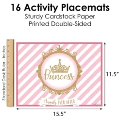 Big Dot Of Happiness Little Princess Crown - Paper Pink And Gold Princess Birthday Party Coloring Sheets - Activity Placemats - Set Of 16 7 Big Dot Of Happiness Little Princess Crown - Paper Pink And Gold Princess Birthday Party Coloring Sheets - Activity Placemats - Set Of 16 -Nursery Decor Store GUEST dfcf09c8 061f 4539 9631 edc37535b8e3