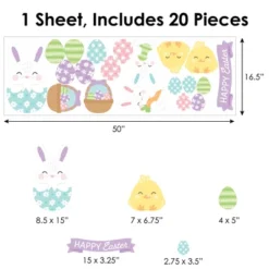 Big Dot Of Happiness Spring Easter Bunny - Peel And Stick Nursery And Home Decor Vinyl Wall Art Stickers - Wall Decals - Set Of 20 -Nursery Decor Store GUEST e035f155 bc06 455f 9852 9a0914bfca7e
