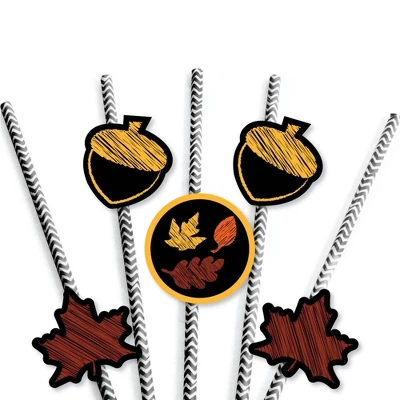 Big Dot Of Happiness Fall Leaves Paper Straw Decor - Fall Party Striped Decorative Straws - Set Of 24 4 Big Dot Of Happiness Fall Leaves Paper Straw Decor - Fall Party Striped Decorative Straws - Set Of 24 - Image 4