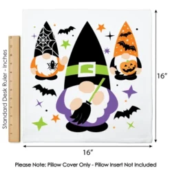 Big Dot Of Happiness Halloween Gnomes - Spooky Fall Party Home Decorative Canvas Cushion Case - Throw Pillow Cover - 16 X 16 Inches -Nursery Decor Store GUEST e10bc667 af10 43a0 8b73 4903ce1b8b79
