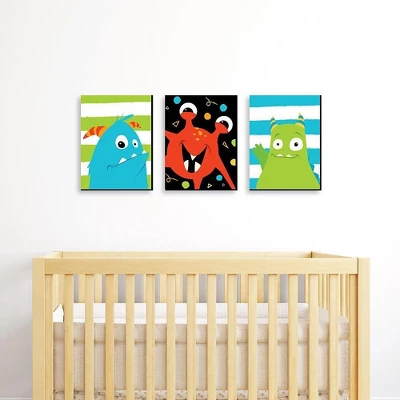 Big Dot Of Happiness Monster Bash - Nursery Wall Art And Kids Room Decorations - Gift Ideas - 7.5 X 10 Inches - Set Of 3 Prints 1 Big Dot Of Happiness Monster Bash - Nursery Wall Art And Kids Room Decorations - Gift Ideas - 7.5 X 10 Inches - Set Of 3 Prints