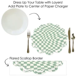 Big Dot Of Happiness Sage Green Checkered Party - Round Table Decorations - Paper Chargers - Place Setting For 12 -Nursery Decor Store GUEST e3255d55 9c86 4bb1 a62d 256f5f202625