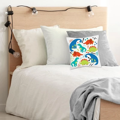 Big Dot Of Happiness Roar Dinosaur - Dino Mite Baby Shower Or Birthday Party Home Decorative Canvas Cushion Case - Throw Pillow Cover - 16 X 16 Inches 1 Big Dot Of Happiness Roar Dinosaur - Dino Mite Baby Shower Or Birthday Party Home Decorative Canvas Cushion Case - Throw Pillow Cover - 16 X 16 Inches