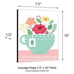 Big Dot Of Happiness Floral Let's Par-Tea - Garden Tea Party Nursery Wall Art And Kids Room Decor - 7.5 X 10 Inches - Set Of 3 Prints -Nursery Decor Store GUEST e43e6706 49fb 427b af95 cb07a6661152