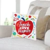 Big Dot Of Happiness Thank You Teachers - Teacher Appreciation Home Decorative Canvas Cushion Case - Throw Pillow Cover - 16 X 16 Inches