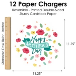 Big Dot Of Happiness Colorful Floral Happy Mother's Day - We Love Mom Party Round Table Decorations - Paper Chargers - Place Setting For 12 -Nursery Decor Store GUEST e4e5f7e0 d538 4759 bb43 31046f7a071c