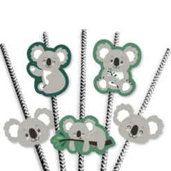 Big Dot Of Happiness Koala Cutie - Paper Straw Decor - Bear Birthday Party And Baby Shower Striped Decorative Straws - Set Of 24 7 Big Dot Of Happiness Koala Cutie - Paper Straw Decor - Bear Birthday Party And Baby Shower Striped Decorative Straws - Set Of 24 -Nursery Decor Store GUEST e5b61c83 0249 45c8 a6d8 70114e1810dd