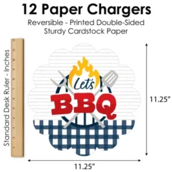 Big Dot Of Happiness Fire Up The Grill - Summer BBQ Picnic Party Round Table Decorations - Paper Chargers - Place Setting For 12 -Nursery Decor Store GUEST e5f8ae96 17f1 4f80 b18d 32865782a848