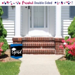 Big Dot Of Happiness Blue Grad - Best Is Yet To Come - Outdoor Home Decorations - Double-Sided Royal Blue Graduation Party Garden Flag - 12 X 15.25 In