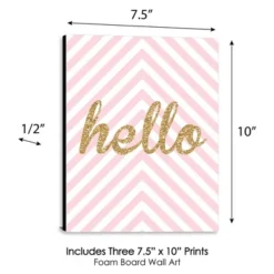 Big Dot Of Happiness Hello Little One - Pink And Gold - Baby Girl Nursery Wall Art & Kids Room Decor - Gift Ideas - 7.5 X 10 Inches - Set Of 3 Prints -Nursery Decor Store GUEST e98e38a7 27c8 446b 96c0 4b60e7419605