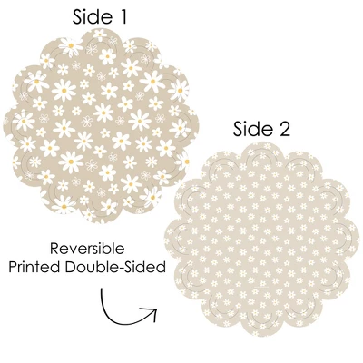 Big Dot Of Happiness Tan Daisy Flowers - Floral Party Round Table Decorations - Paper Chargers - Place Setting For 12 2 Big Dot Of Happiness Tan Daisy Flowers - Floral Party Round Table Decorations - Paper Chargers - Place Setting For 12 - Image 2