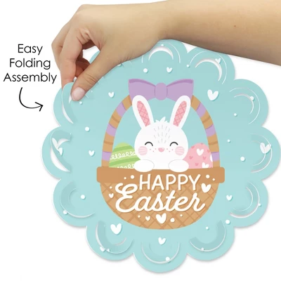 Big Dot Of Happiness Spring Easter Bunny - Happy Easter Party Round Table Decorations - Paper Chargers - Place Setting For 12 3 Big Dot Of Happiness Spring Easter Bunny - Happy Easter Party Round Table Decorations - Paper Chargers - Place Setting For 12 - Image 3