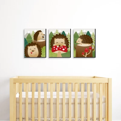 Big Dot Of Happiness Forest Hedgehogs - Woodland Nursery Wall Art And Kids Room Decor - 7.5 X 10 Inches - Set Of 3 Prints 1 Big Dot Of Happiness Forest Hedgehogs - Woodland Nursery Wall Art And Kids Room Decor - 7.5 X 10 Inches - Set Of 3 Prints