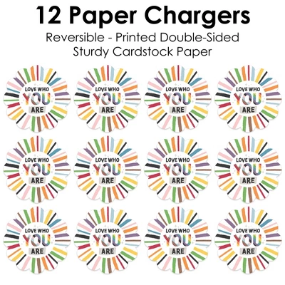 Big Dot Of Happiness So Many Ways To Be Human - Pride Party Round Table Decorations - Paper Chargers - Place Setting For 12 4 Big Dot Of Happiness So Many Ways To Be Human - Pride Party Round Table Decorations - Paper Chargers - Place Setting For 12 - Image 4