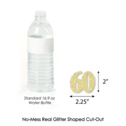 Big Dot Of Happiness Gold Glitter 60 Party Straws - No-Mess Real Gold Glitter Cut-Out Numbers & Decorative 60th Birthday Party Paper Straws - 24 Ct -Nursery Decor Store GUEST edfb7eb9 3df5 4421 b562 f4c4cf229a3a