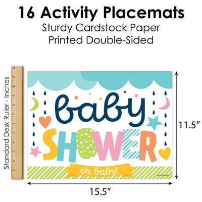 Big Dot Of Happiness Colorful Baby Shower - Paper Gender Neutral Party Coloring Sheets - Activity Placemats - Set Of 16 3 Big Dot Of Happiness Colorful Baby Shower - Paper Gender Neutral Party Coloring Sheets - Activity Placemats - Set Of 16 - Image 3