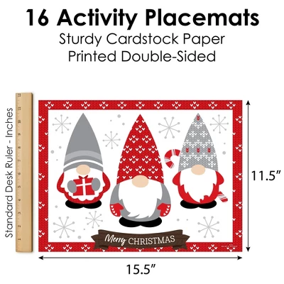 Big Dot Of Happiness Christmas Gnomes - Paper Holiday Party Coloring Sheets - Activity Placemats - Set Of 16 3 Big Dot Of Happiness Christmas Gnomes - Paper Holiday Party Coloring Sheets - Activity Placemats - Set Of 16 - Image 3