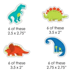 Big Dot Of Happiness Roar Dinosaur - Paper Straw Decor - Dino Mite T-Rex Baby Shower Or Birthday Party Striped Decorative Straws - Set Of 24