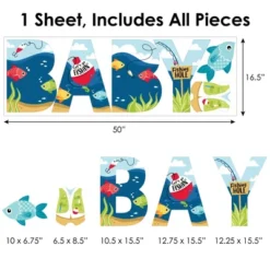 Big Dot Of Happiness Let's Go Fishing - Peel And Stick Fish Themed Baby Shower Standard Banner Wall Decals - Baby -Nursery Decor Store GUEST effb4dc6 a3c2 43c0 a134 7863a714d87f