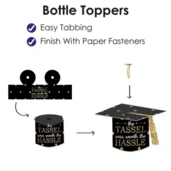 Big Dot Of Happiness Tassel Worth The Hassle - Gold - DIY Grad Cap Graduation Party Bottle Topper Decorations - Set Of 20 -Nursery Decor Store GUEST f0167ee4 a36d 498f bf9c 8373d2eac647