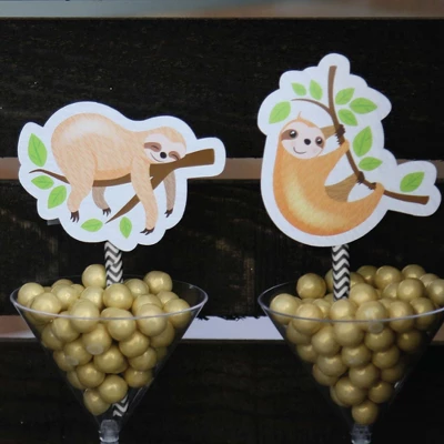 Big Dot Of Happiness Let's Hang - Sloth - Paper Straw Decor - Baby Shower Or Birthday Party Striped Decorative Straws - Set Of 24 5 Big Dot Of Happiness Let's Hang - Sloth - Paper Straw Decor - Baby Shower Or Birthday Party Striped Decorative Straws - Set Of 24 - Image 5