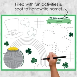 Big Dot Of Happiness St. Patrick's Day - Paper Saint Patty's Day Party Coloring Sheets - Activity Placemats - Set Of 16