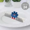 Big Dot Of Happiness Firecracker 4th Of July - Red, White And Royal Blue Party Paper Napkin Holder - Napkin Rings - Set Of 24
