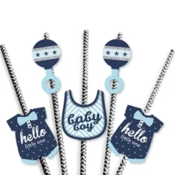 Big Dot Of Happiness Hello Little One - Blue And Silver Paper Straw Decor - Boy Baby Shower Striped Decorative Straws - Set Of 24 7 Big Dot Of Happiness Hello Little One - Blue And Silver Paper Straw Decor - Boy Baby Shower Striped Decorative Straws - Set Of 24 -Nursery Decor Store GUEST f28515b9 d97d 4634 be2d c05a69c801d1