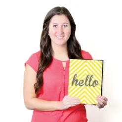 Big Dot Of Happiness Hello Little One - Yellow And Gray - Baby Girl Or Boy Nursery Wall Art & Kids Room Decor - 7.5 X 10 Inches - Set Of 3 Prints -Nursery Decor Store GUEST f29e09d5 dc93 4a63 87f9 ccf407e41d92