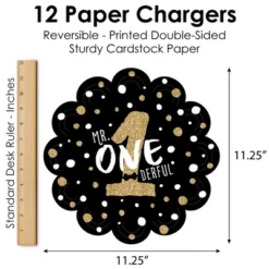 Big Dot Of Happiness 1st Birthday Little Mr. Onederful - Boy First Birthday Party Round Table Decorations - Paper Chargers - Place Setting For 12 -Nursery Decor Store GUEST f3f38da6 1982 413e 9e0a d8dbac5b7c38
