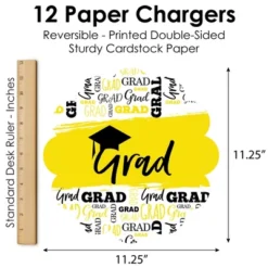 Big Dot Of Happiness Yellow Grad - Best Is Yet To Come - Yellow Graduation Party Round Table Decorations - Paper Chargers - Place Setting For 12 -Nursery Decor Store GUEST f50d4936 b1c8 4f31 860c e6234746ae4d