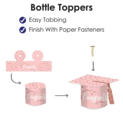 Big Dot Of Happiness Rose Gold Grad - DIY Grad Cap Graduation Party Bottle Topper Decorations - Set Of 20 -Nursery Decor Store GUEST f6026936 0a1e 47bf 967b 190980796e9f