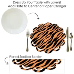 Big Dot Of Happiness Tiger Print - Jungle Party Round Table Decorations - Paper Chargers - Place Setting For 12 -Nursery Decor Store GUEST f625bd3b 6aaf 4c99 b099 459a2489d2e5