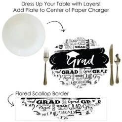 Big Dot Of Happiness Black And White Grad Best Is Yet To Come Graduation Party Round Table Decorations Paper Chargers Place Setting For 12 -Nursery Decor Store GUEST f664dcd7 51bb 4464 b9bb 887ab6ba2f51