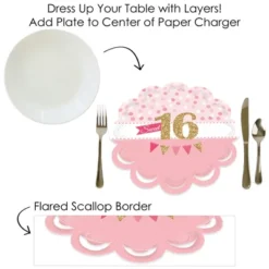 Big Dot Of Happiness Sweet 16 - 16th Birthday Party Round Table Decorations - Paper Chargers - Place Setting For 12 -Nursery Decor Store GUEST f68de4d7 62ca 4259 9cb8 e72ddce9e402