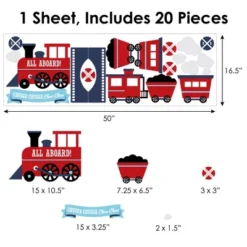 Big Dot Of Happiness Railroad Party Crossing - Peel And Stick Train Nursery And Kids Room Vinyl Wall Art Stickers - Wall Decals - Set Of 20 -Nursery Decor Store GUEST f6f8a587 6600 4190 90f5 ecd57fb6ebc3