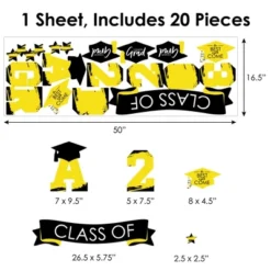 Big Dot Of Happiness Yellow Class Of 2023 Graduation Party Wall Decals Set Of 20 -Nursery Decor Store GUEST f7e663ca 8b71 4aa8 9eac 195bb235c227