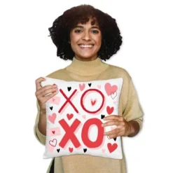 Big Dot Of Happiness Happy Valentine's Day - Valentine Hearts Party Home Decorative Canvas Cushion Case - Throw Pillow Cover - 16 X 16 Inches -Nursery Decor Store GUEST f90745f2 c5b0 4735 9078 fb10f5428a59